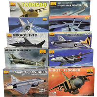 1/144 Military Fighter Bombing Attack Aircraft USSR MIG25 US P-51D F15 ME-110G UK Spitfire TRUMPETER Assembly Airplane Model Toy