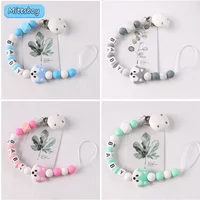 NEW Personalized Name Handmade Food Grade Pacifier Clips Chain Silicone Fox Baby Teething Teether Eco-friendly Dummy Holder Gif