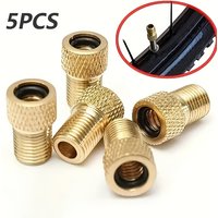 AliExpress 5-Pack Brass Bike Valve Adapters w/ O-Rings | Schrader Presta Converter for Air Pump | Bicycle Tire Repair Tool Accessories