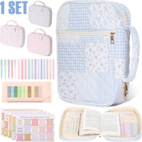 1 Set Bible Bag Hand Carry Bible Cover Case with Study Supplies Multiple Pocket Book Carrying Case Portable Notebook Storage Bag