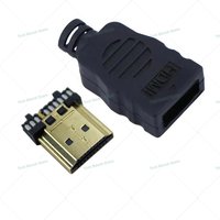 1Set HDMI Gold-Plated Soldered Male HDMI Terminal Connector with Plastic Casing HDMI Solder Joint HDMI Conector Repair Kit
