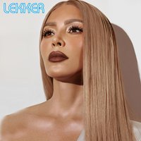 Lekker Blonde Bone Straight 13x1 T Lace Front 100% Human Hair Wigs For Women Brazilian Remy Hair Glueless Long Colored 28" Wigs