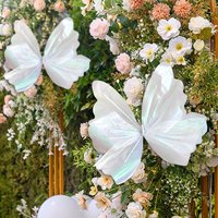 50cm Giant Simulated Butterfly with Pastel Accents For Wedding Bridal Shower Decoration Birthday Party Outdoor Background Props