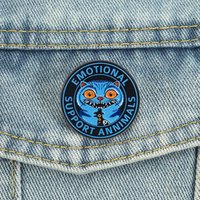 Emotional Support Animals Enamel Pins Cartoon Anime Character Brooches Lapel Badges Blue Tiger Raven Jewelry Gift for Friends
