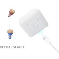New Rechargeable C600 Digital Wireless Hearing Aid 8 Channel Invisible CIC Sound Amplifier with Portable Charging Case