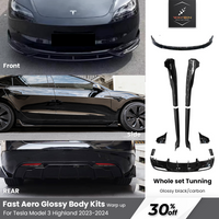 Fast Aero Front Bumper Lip For Tesla Model 3 Highland 2024 Body Kits Rear Diffuser Spoiler Side Skirt Glossy black Tunning