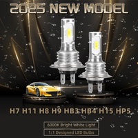 2pcs H7 H8 H9 H11 9005 9006 LED Light Bulbs HB3 HB4 CSP LED Super Bright Headlight DRL Lamp H15 HP5 6000K White Plug and Play