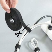 Reusable Cuttable Velcro Cable Ties, Self-Gripping Nylon Cord Organizer Straps for Home Office Wire Management