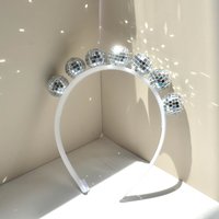 Disco Ball Headband Necklace Bracelet Earrings Vintage Cute Shiny Mirror Ball Headband