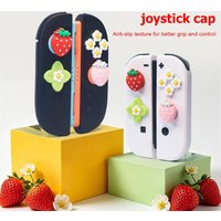 Strawberry Joystick Caps For Switch 2/Switch/Switch OLED – Soft Silicone Non-Slip Button Stickers Set Accessories