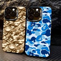 Fashion Camouflage Phone Case For iPhone 17,16,15,14,13,12,11,Pro,Max,Plus Soft Black Cover