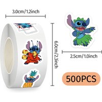 Kawaii Stitch Roll Stickers 500pcs Per Roll Cute Decorative Stickers for Journal Diary Planner Craft