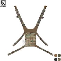 KRYDEX Tactical Chest Rig Shoulder Strap with Back MOLLE Panel Add-on Loading System Airsoft Gear Accessories