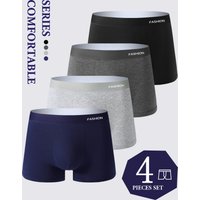 4-pack of Men's Underwear, Soft, Breathable, Comfortable and Loose, Trendy, Fashionable and Highly Elastic Boys' Boxer Briefs Shorts