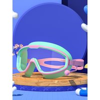 Professional Anti Fog Swimming Goggles with Earplugs Wide View Big Frame Diving Eyewear for Swimming Pool Durable Dive Glasses