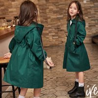 Baby Girl Windbreaker Outerwear Kids Spring Autumn Clothes Long Trench Coat Children Hooded Fashion Jacket Teens Outer Clothing image 4