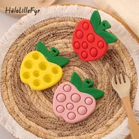 Cute Apple Baby Silicone Teethers Food Grade Infant Nursing Teething Toys for Boys Girls Newborn Gift BPA Free Baby Accessories