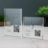 Custom Wifi Acrylic Block Plaque with Password Info and QR Code Office Cafe Shop