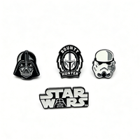 4pcs/Set Star Wars Robot Cartoon Enamel Pins Set Darth Vader Stormtrooper Brooches Movie Fan Badges Cool Party Gift for Clothing