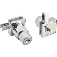 1pc Zinc Alloy H Slide Chute Lock with Key for Jewellery Wine Showcase Cabinet Door Glass Push Furniture Hardware