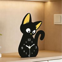 Creative Cartoon Cat Desk Clocks Home Decor Acryli Silent Wall Clock for Bedrooms Living Room Office Table Decoration Clock