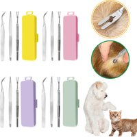 3 in 1 Dog Tick Remover Tool Tweezers Stainless Steel Tick Extractor Fork For Humans & Pets Dogs Cats Flea And Tick Remover