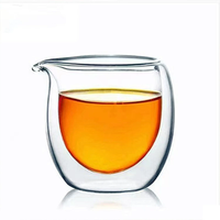 100ml Heat-Resisting Clear Double Wall Layer Glass Tea Pitcher Gongdao Tea Cup Cha hai fair mug