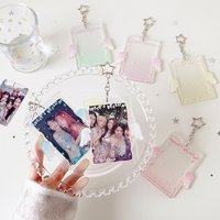 Angel Wings 3 Inch Kpop Photocard Holder Transparent Hard Card Protector Idol Photo Display Sleeve Kawaii Bag Pendant Stationery