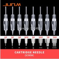 10PCS Permanent Makeup Clear Tattoo Needle Cartridges for Eyebrow Tattoo Machine Permanent Makeup Disposable Screw Tattoo Needle