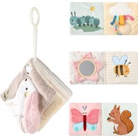 Soft Baby Cloth Book – Garden Friends Sensory Toy for Fine Motor, Sight, Sound & Touch, Washable, Parent-Child Interactive Gift