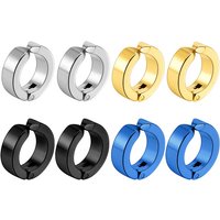 ZAKOL 2pcs/set Fashion Ear Clip Non Piercing Earrings Fake Earrings for Men Circle Round Earring Punk Rock Style Jewelry Gift