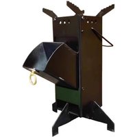 Portable rocket stove, thick manganese steel wood burning stove, foldable camping, outdoor cooking, heating, picnic