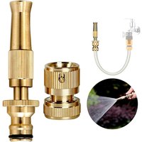 Aluminum Alloy Nipple Spray Nozzle for Garden Irrigation and Watering Flowers,car washing Water Hose with Quick Connector,