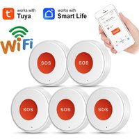 Tuya WiFi SOS Button One Key Emergency Wireless Security Alarm Panic Device for Elderly Kids Home Safety Smart Life APP Remote