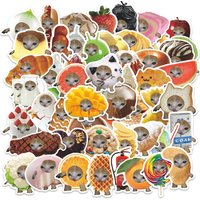 50Pcs funny Cats MEME Cartoon Graffiti Stickers DIY Phone Guitar Laptop Notebook Suitcase Waterproof Sticker