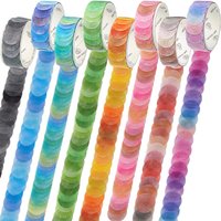 Washi Tape, 1/8 Roll Colorful Dot Stickers, Cute Candy Colors Decorative Tape for Journal Scrapbook Planner