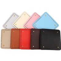 15cmx15cm Women's Crochet Bag Material Bag Accessories PU leather Square Bag Bottom for Knitted Bags