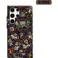 NFL Sugar Skull Art Phone Case for Samsung Galaxy S26 S25 Ultra S24 S23 Ultra Plus Shockproof Double Layer Tough Back Cover