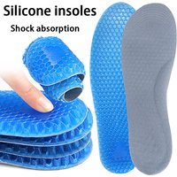 1 pair silicone soft insoles Outdoor sports Running insoles Elastic shock-absorbing soles Men's Sneakers Comfort Insoles