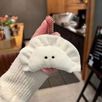 Fashion Cartoon Plush Dumpling Keychain Food Keyring Backpack Bag Decor Pendant Lovely Gift for Unisex