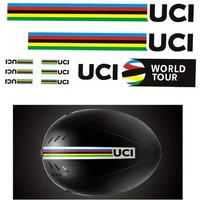 AliExpress NONE 9 Sticker Set Champion Rainbow Striped Bike Road Bike Field Car Helmet Sticker Tour de France Rainbow Valve Sticker