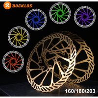 BUCKLOS 160mm Bicycle Disc Brake Rotor Suit for MTB Road Bike 180mm 203mm Steel Rotor 6-Bolts Ultralight Hydraulic Brake Rotor