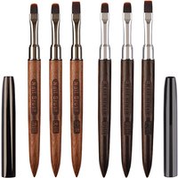 Stylo brosse à ongles en acrylique, 1 pièce, pour poudre de manucure, manche rond en bois, pinceaux de construction de Gel