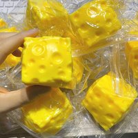 Squishy Crispy Cheese Shaped Ball Squeeze Toy Stress Ball Fidget Toy Crunchy Ball Round Blocks Filled ASMR Anti Stress for Adult