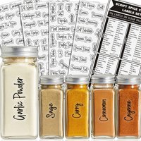 138pcs Waterproof Transparent Spice Jar Labels,Seasoning Bottle Stickers Food-Grade Paper Tags for Kitchen Organization Storage