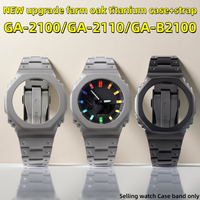 GA2100 New upgrade Titanium alloy case & strap For Casio G-shock GA-2100 GA2110 GA-B2100 Men Metal bezel watch band Accessories