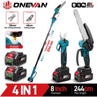 4IN1 8inch Brushless Electric Telescoping Pole Saw Scissors 5500W High Branch Chainsaw Garden Pruner Tool For 21V 18V Battery