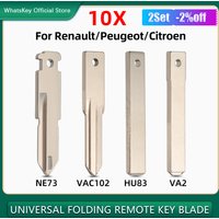 10Pcs/Lot Original Uncut Blank Car Remote Key Blade Fob NE73 VAC102 VA2 HU83 For Renault Peugeot Citroen Key Blade