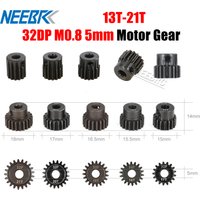 2pcs 32DP M0.8 5mm Shaft 13T 14T 15T 16T 17T 18T 19T 20T 21T Metal Pinion Motor Gear for 1/8 1/10 RC Car Wltoys Traxxas Toy Part