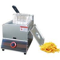 Gas Deep Fryer Chips Chicken Maker LPG Single 10L Double Tank 20 Liters Commercial French Fries Machine